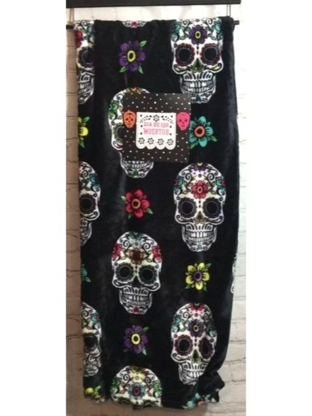 Dia De Los Muertos Sugar Skull Plush Throw Blanket 60